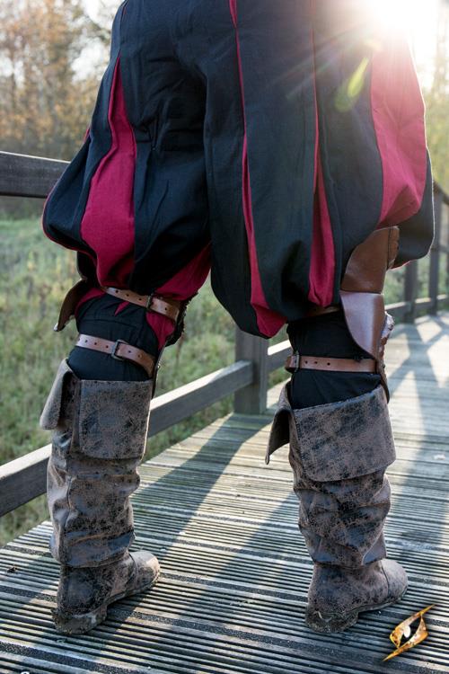 Edle Leder Kniekacheln, rot