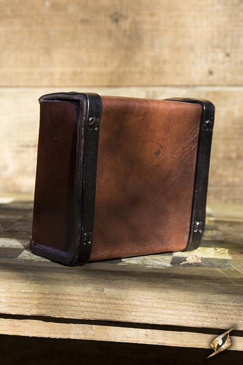 Ledergürteltasche Square, braun/schwarz