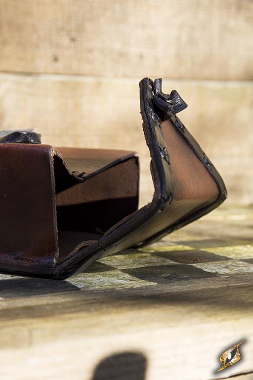 Ledergürteltasche Square, braun/schwarz