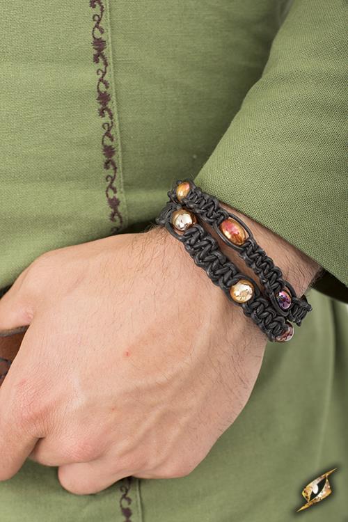 Armband mit Perlen, schwarz
