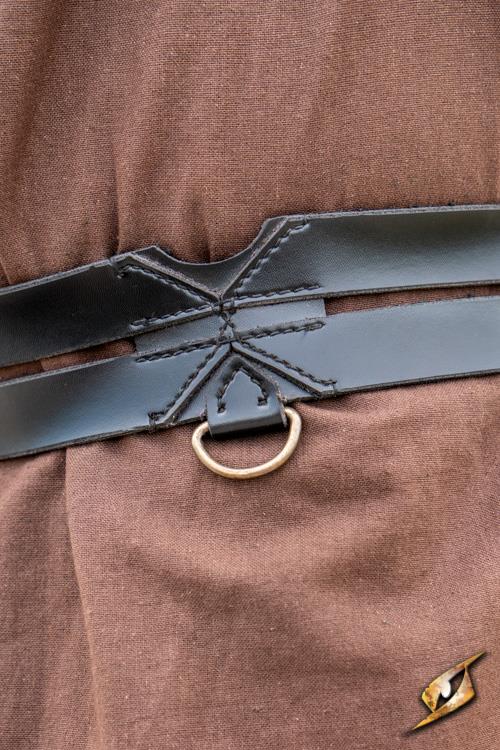 Faux Leather Belt Twin Black