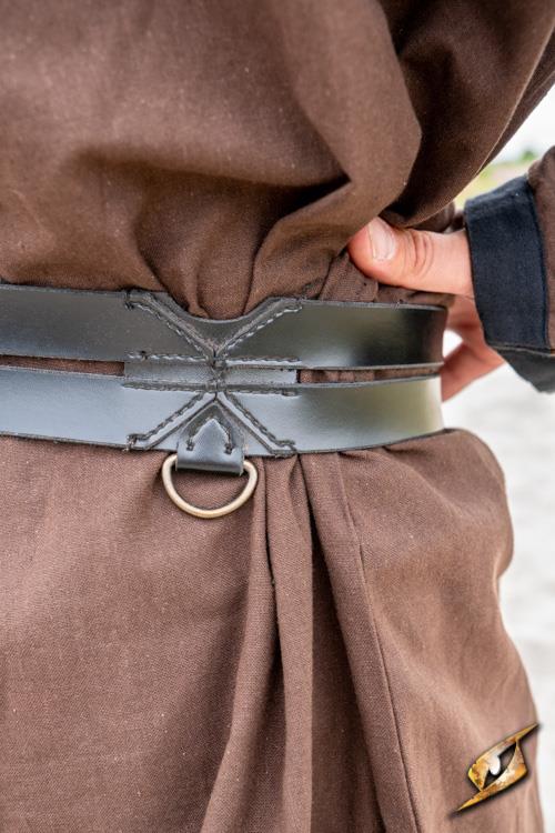 Faux Leather Belt Twin Black