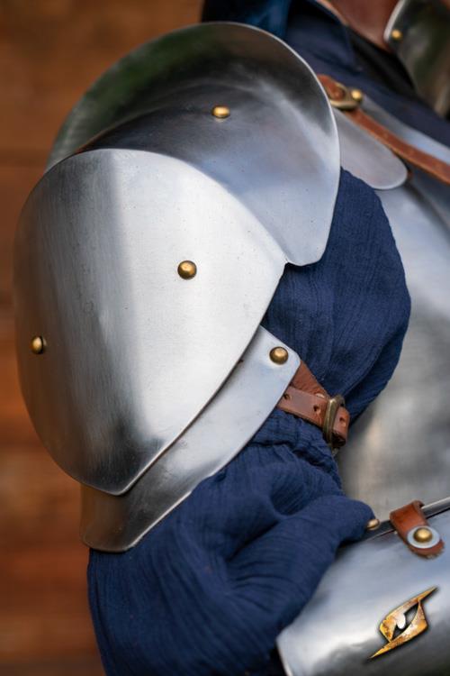 Schulterpanzer Renegade aus poliertem Stahl