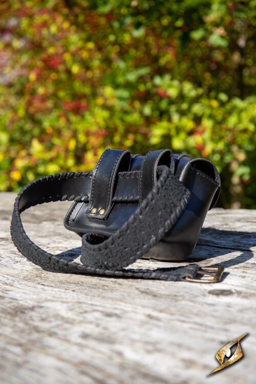 Große Krieger-Tasche aus Kunstleder in Schwarz