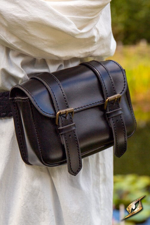 Große Krieger-Tasche aus Kunstleder in Schwarz