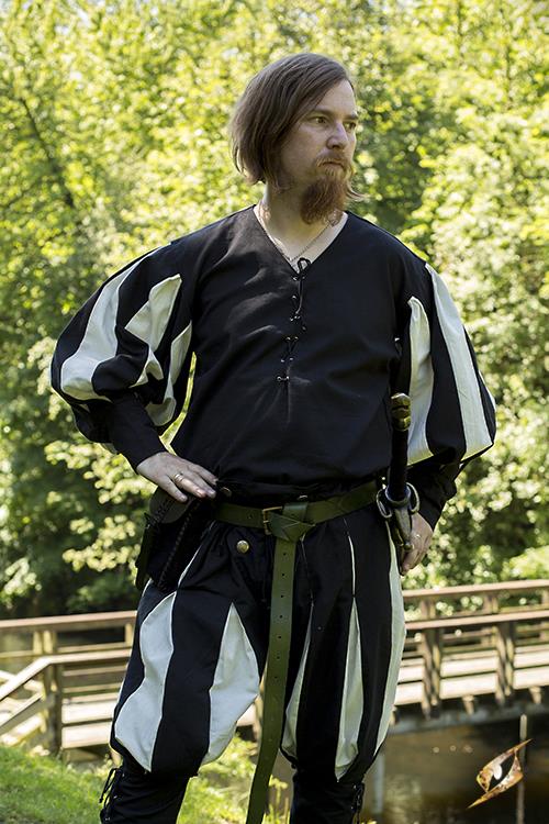 Landsknecht Hemd, schwarz/weiß