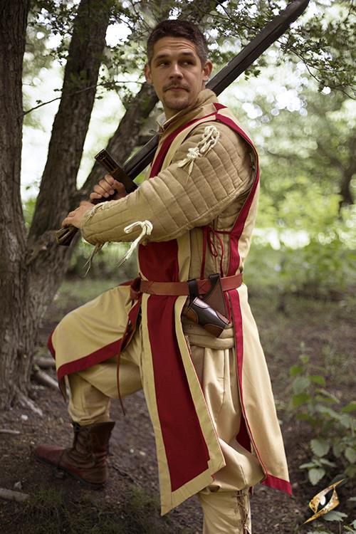 Wappenrock Basic, bordeaux/dunkel beige