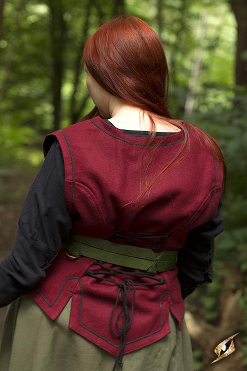 Ladies Vest Dark Red