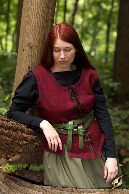 Ladies Vest Dark Red