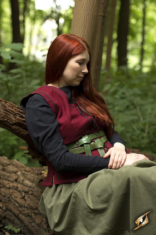 Ladies Vest Dark Red