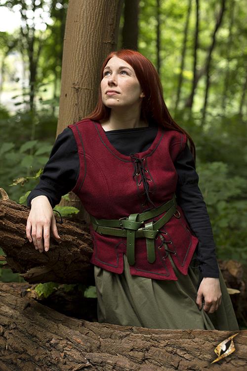 Ladies Vest Dark Red