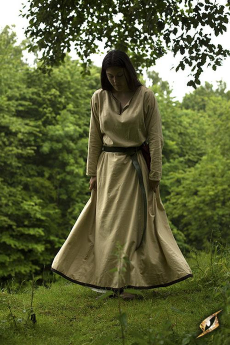 Kleid Basic, beige/braun