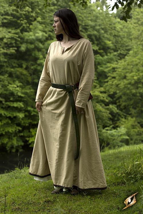 Kleid Basic, beige/braun