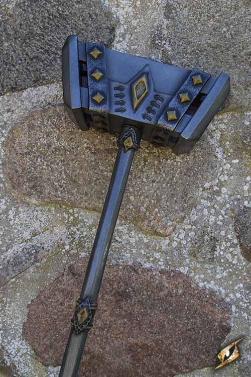 Zwergen Großhammer 152 cm Braun/Silber