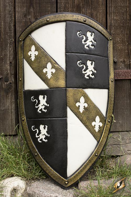 Lion Shield 80x50 cm White/Gold
