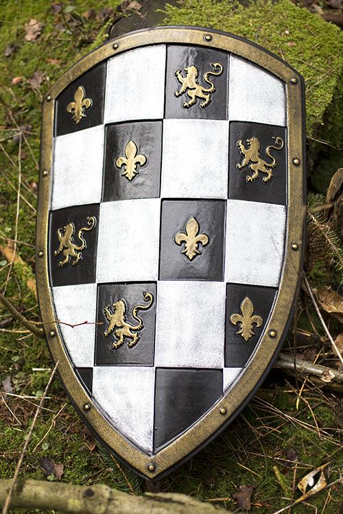 Checkered Shield 80x50 cm White/Gold
