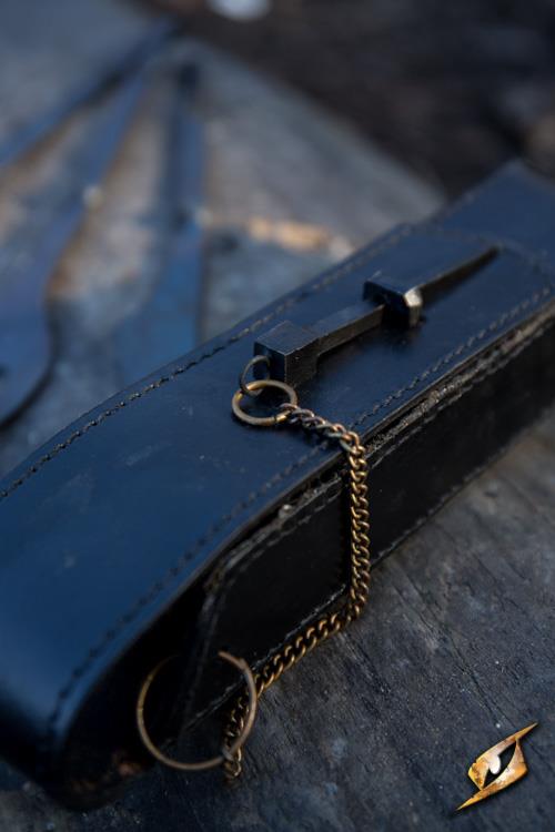 Cutlery with Leather Hanger Black