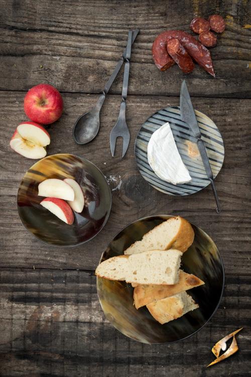 Cutlery with Leather Hanger Black