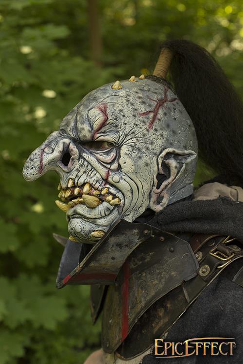 Trollmaske mit Haaren, grau