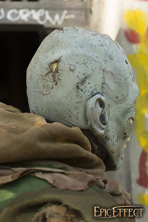 Maske Open Brain Zombie grau