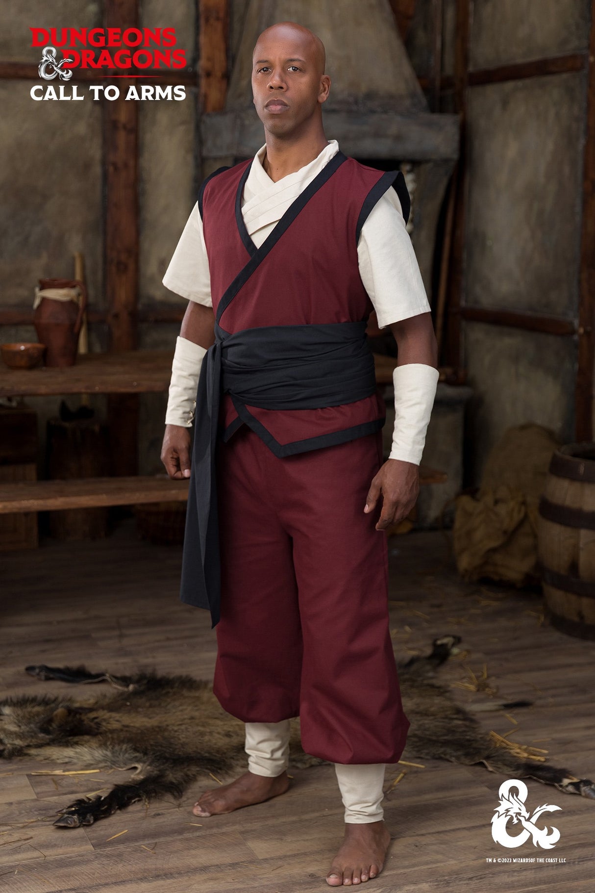 Dungeons & Dragons Mönch Gewandset Bordeaux/Schwarz