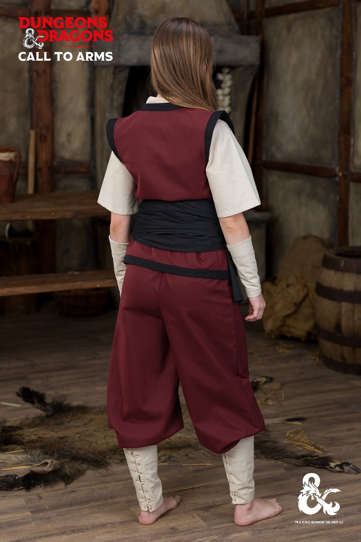 Dungeons & Dragons Mönch Gewandset Bordeaux/Schwarz