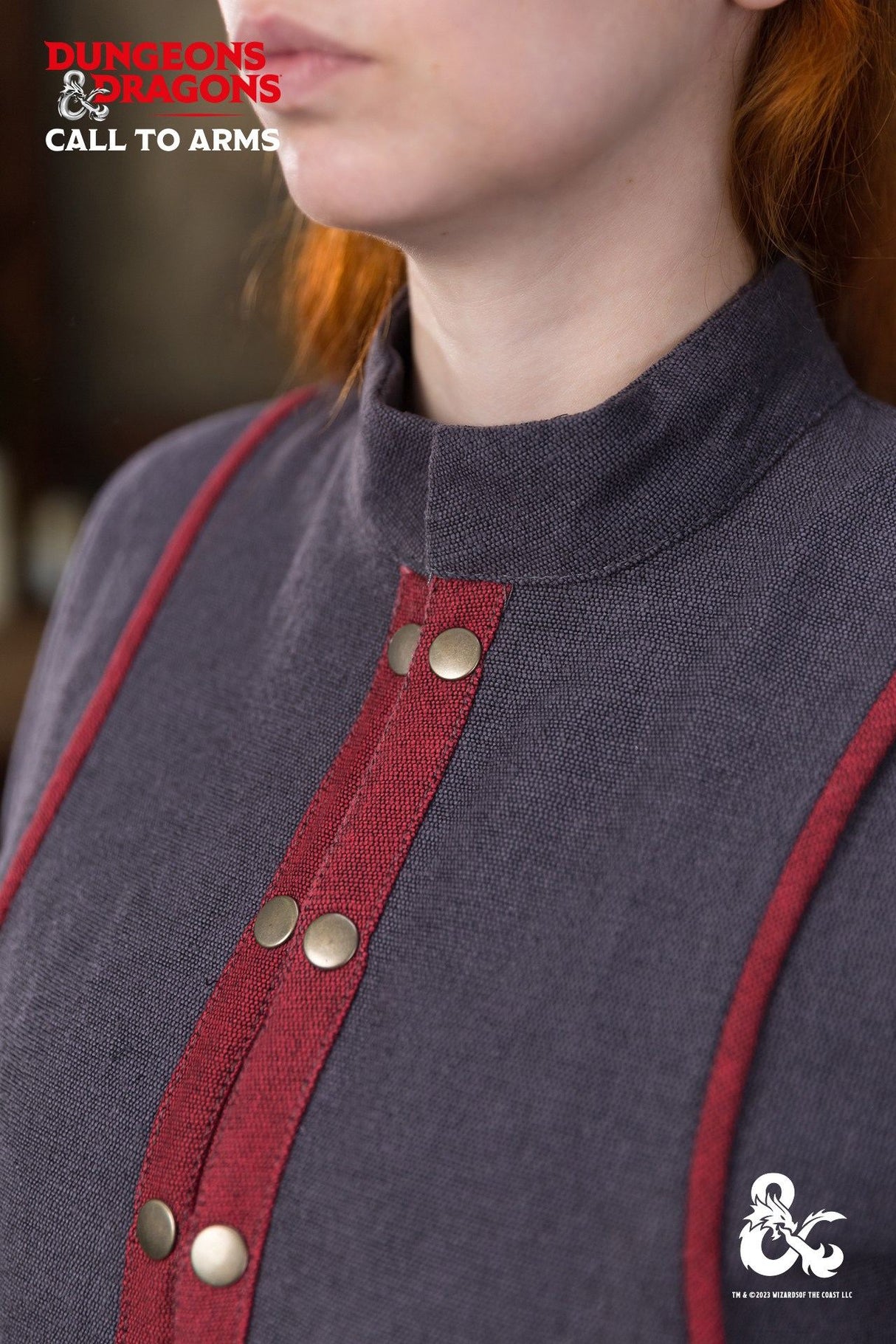 Dungeons & Dragons Warlock Coat Grey/Red