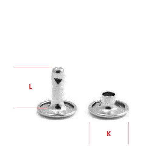 Hohlniete KØ9,2 x L9,0 mm Eisen/Messing