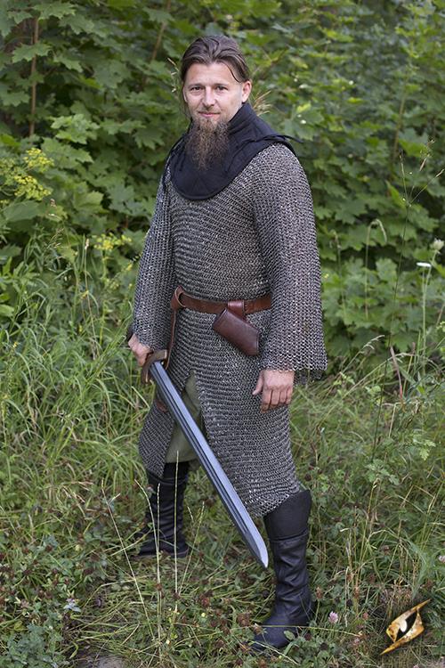 Kettenhemd lang, blank, vernietet