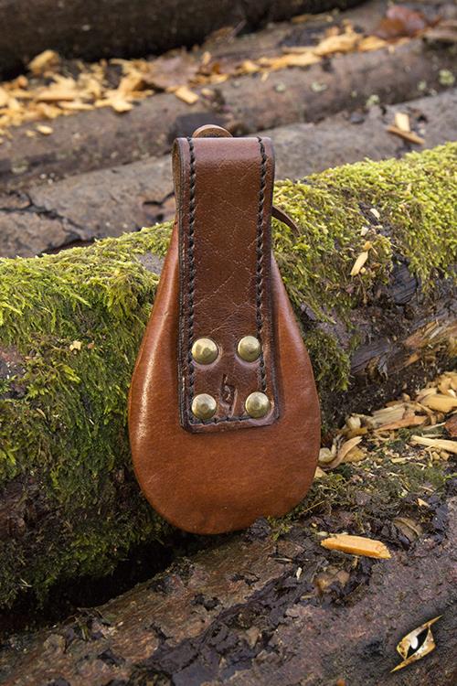 Compass with Leather Pouch Brown