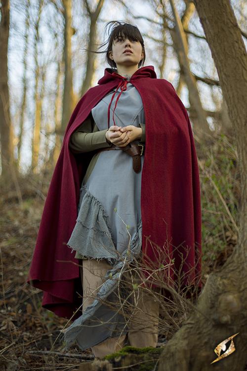Wool Cape Dark Red
