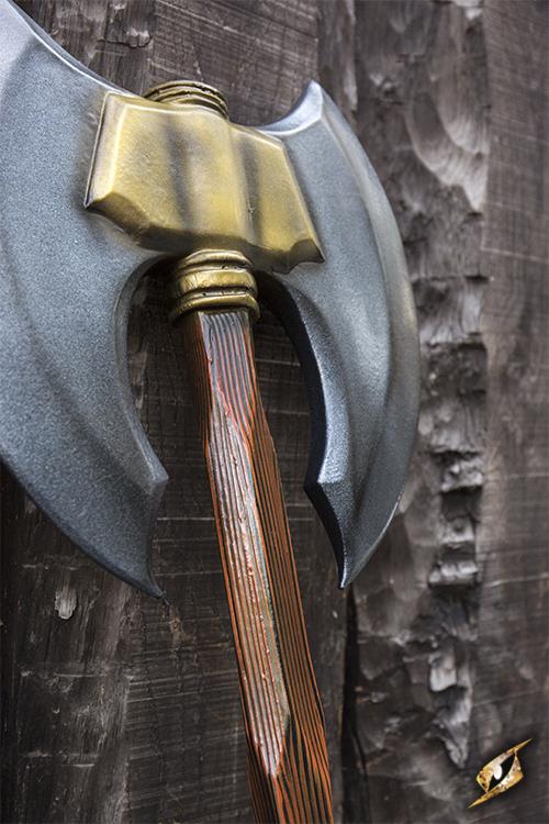 Double Headed Axe Battle 85 cm Steel/Gold