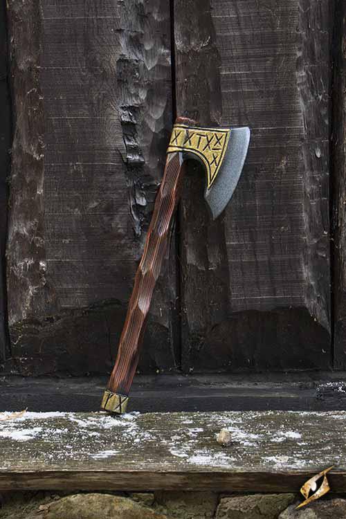 Wikinger Kurzaxt 55 cm Stahl/Gold