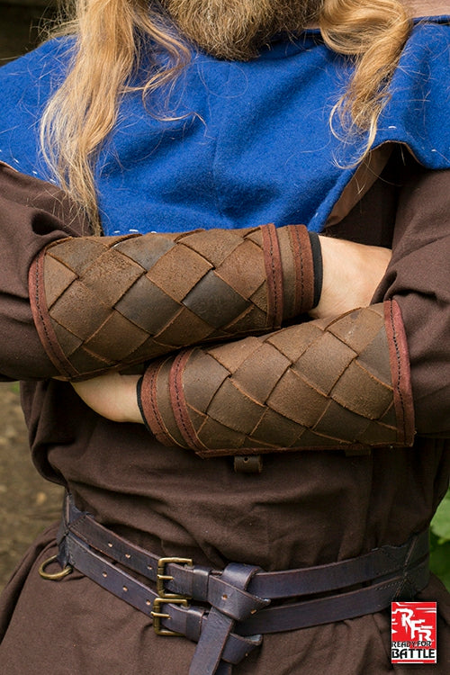 Ready for Battle Bracers Viking Brown