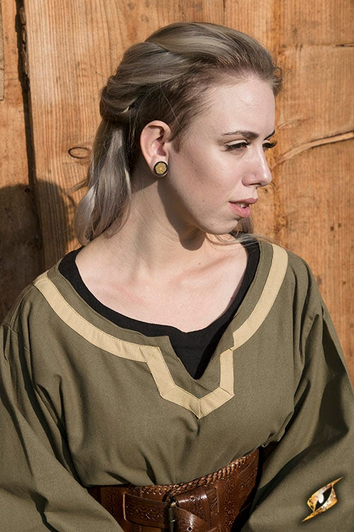 Kleid Astrid, grün/beige