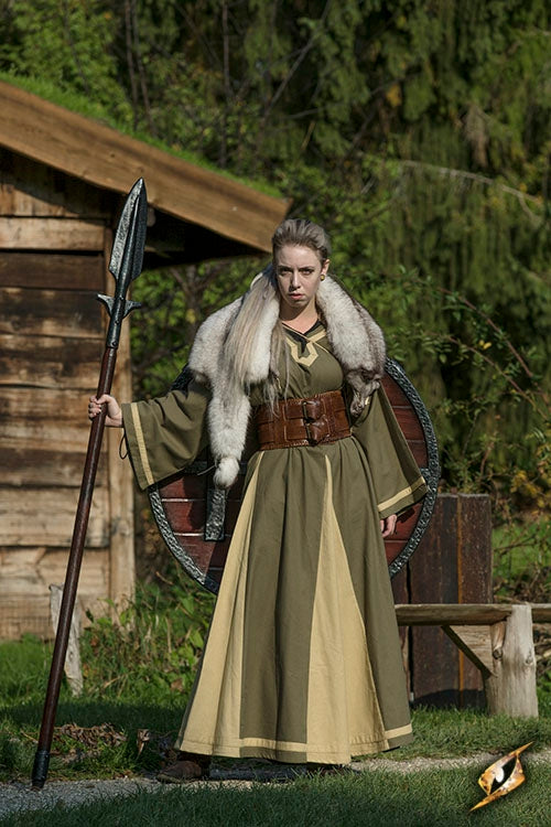 Kleid Astrid, grün/beige