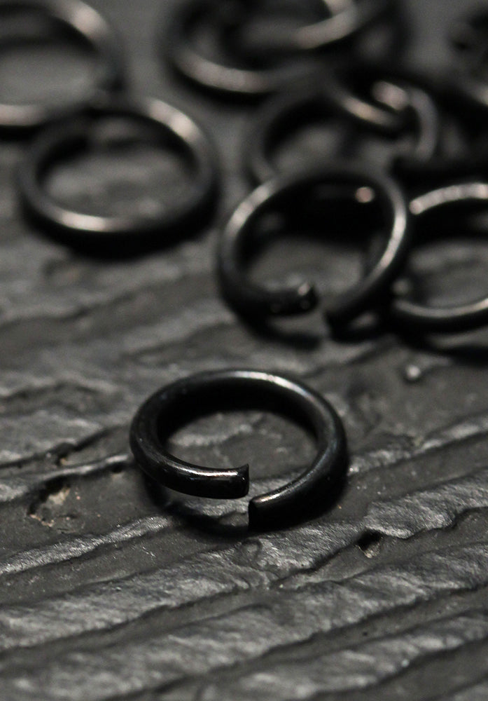 Kettenringe Edelstahl 6,5mm, schwarz