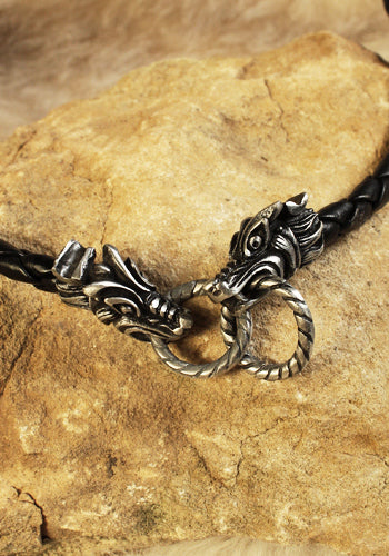 Halsband Keltische Hunde, schwarz