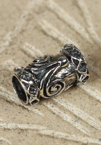 Bartperle und Haarperle Doppelspirale, silber