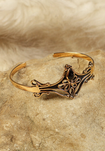 Armreif Mittelalter Schwarzer Onyx, bronze