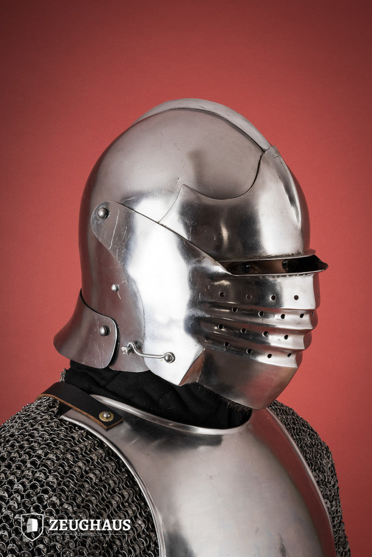 Bellows Face Sallet Helmet 1,6mm Polished