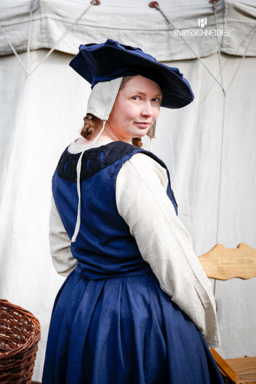 Landsknecht Mieder Flora Blau/Schwarz