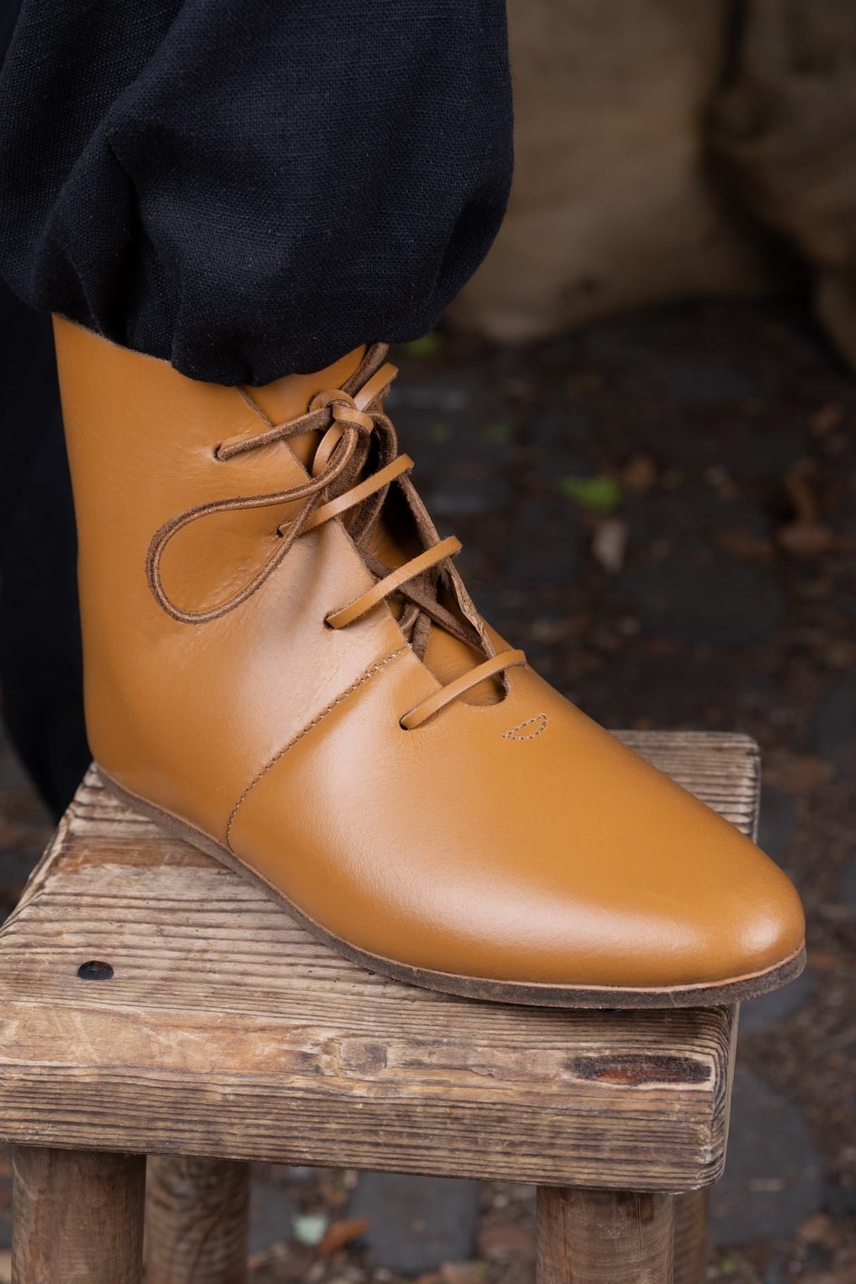 Mittelalterliche Halbstiefel Landolf in Hellbraun