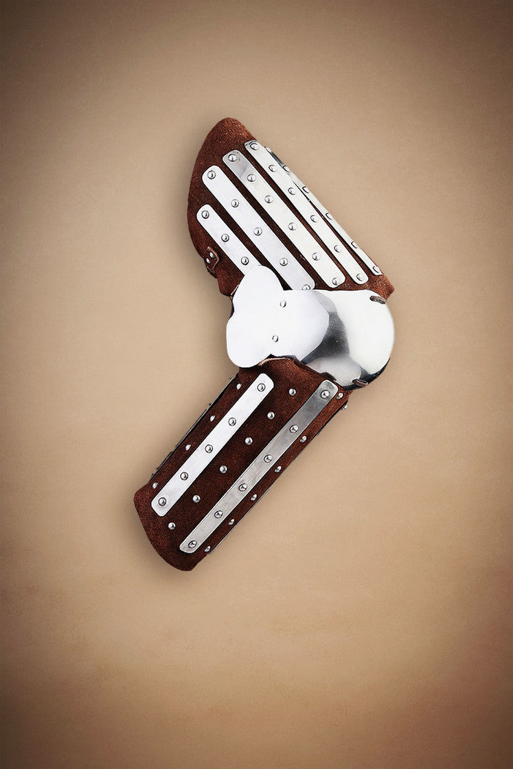 Splinted Arm Armour Suede Leather Brown