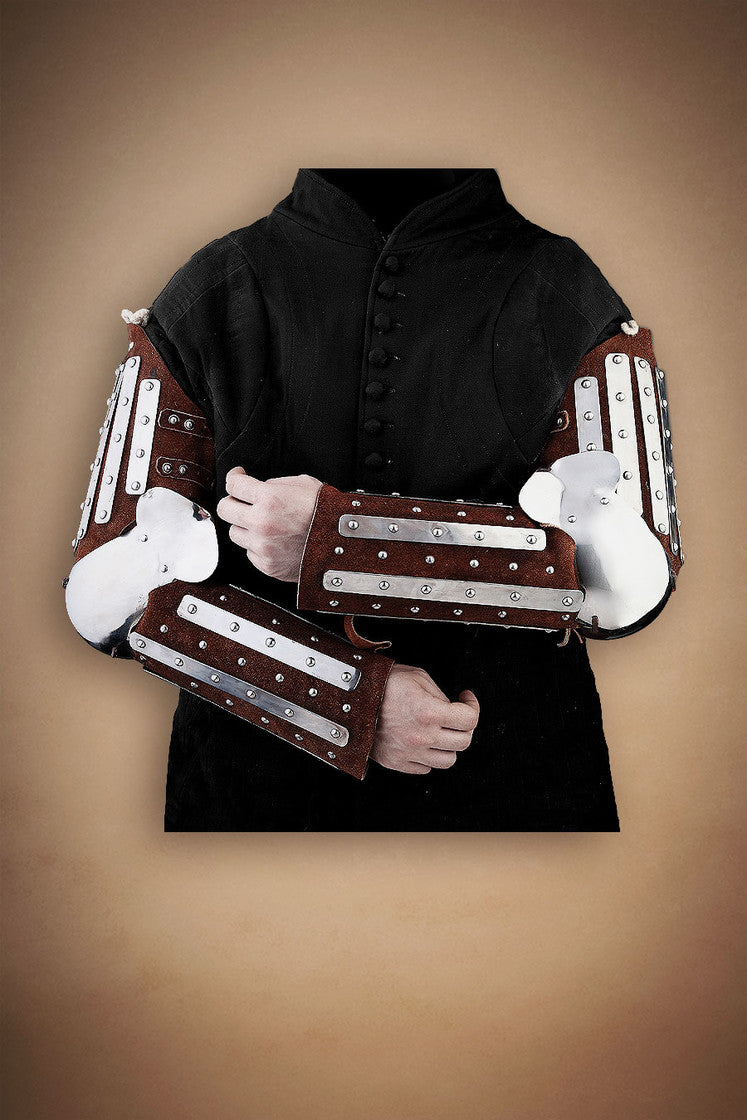 Splinted Arm Armour Suede Leather Brown