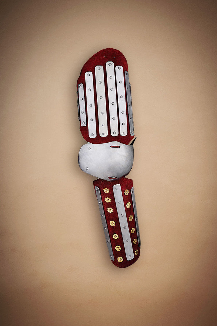 Splinted Arm Armour Suede Leather Red