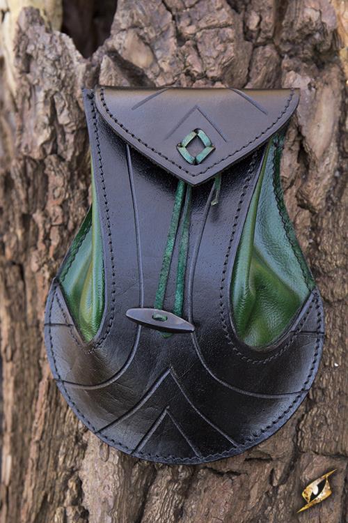 Ledertasche Elven, schwarz/grün