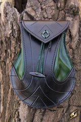 Ledertasche Elven, schwarz/grün