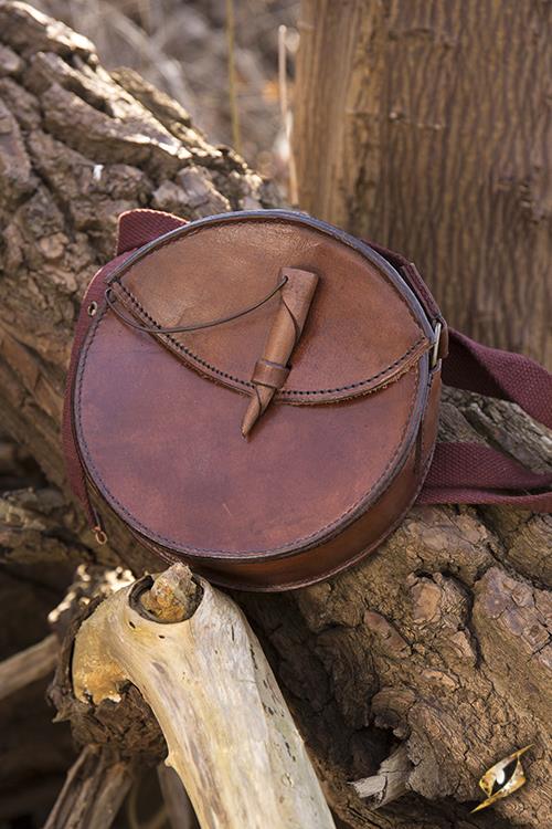 Ledertasche Rund, braun