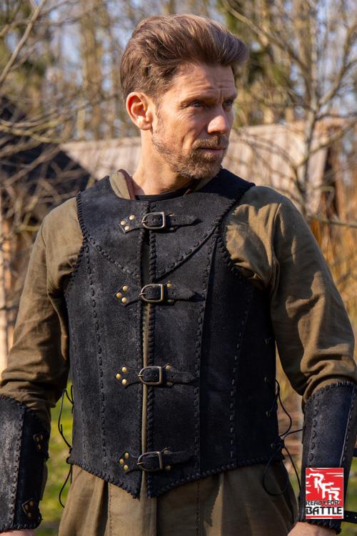 Bereit für den Kampf Leder Rüstung Veteran Schwarz